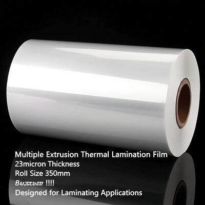 Multiple Extrusion Thermal Lamination Film 23micron Thickness Roll Size 350mm 3000m Designed for Laminating Applications